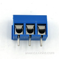 5.0mm pitch screw type PCB in-line terminal block blue